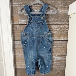 EUC Gap for Good Denim Overalls with Embroidered Heart Design (6-12 months)